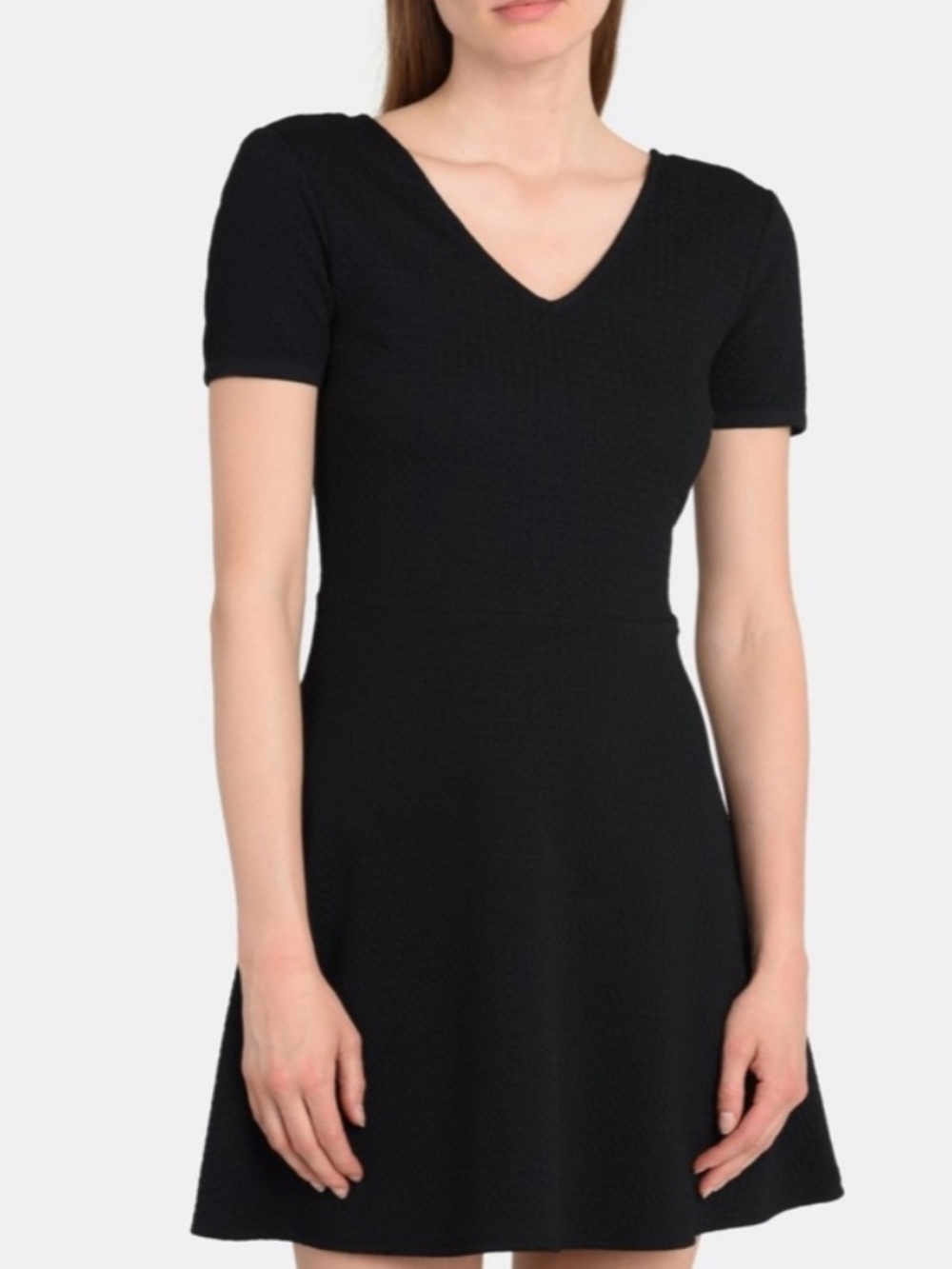 Armani Exchange Black Mini Dress with Cross-Back Detail